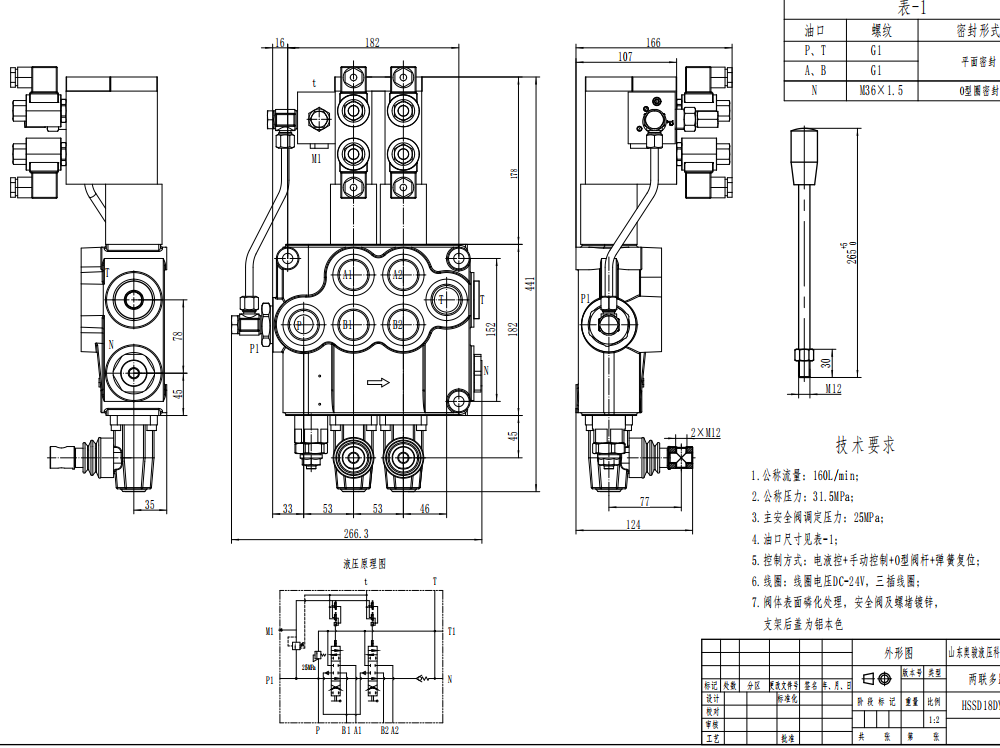 SD18 Elétrico 2 carretéis Válvula Direcional Monobloco drawing image