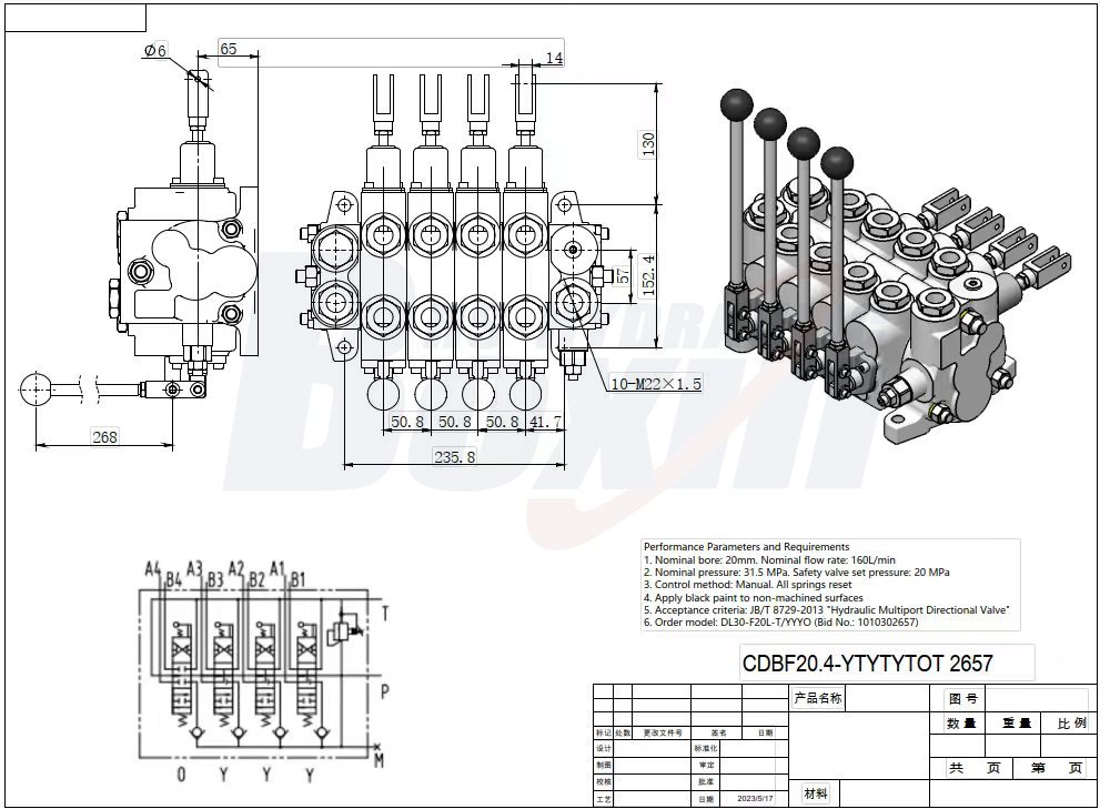 CDBF20 Manual 4 Carreteis Distribuidor Hidráulico drawing image