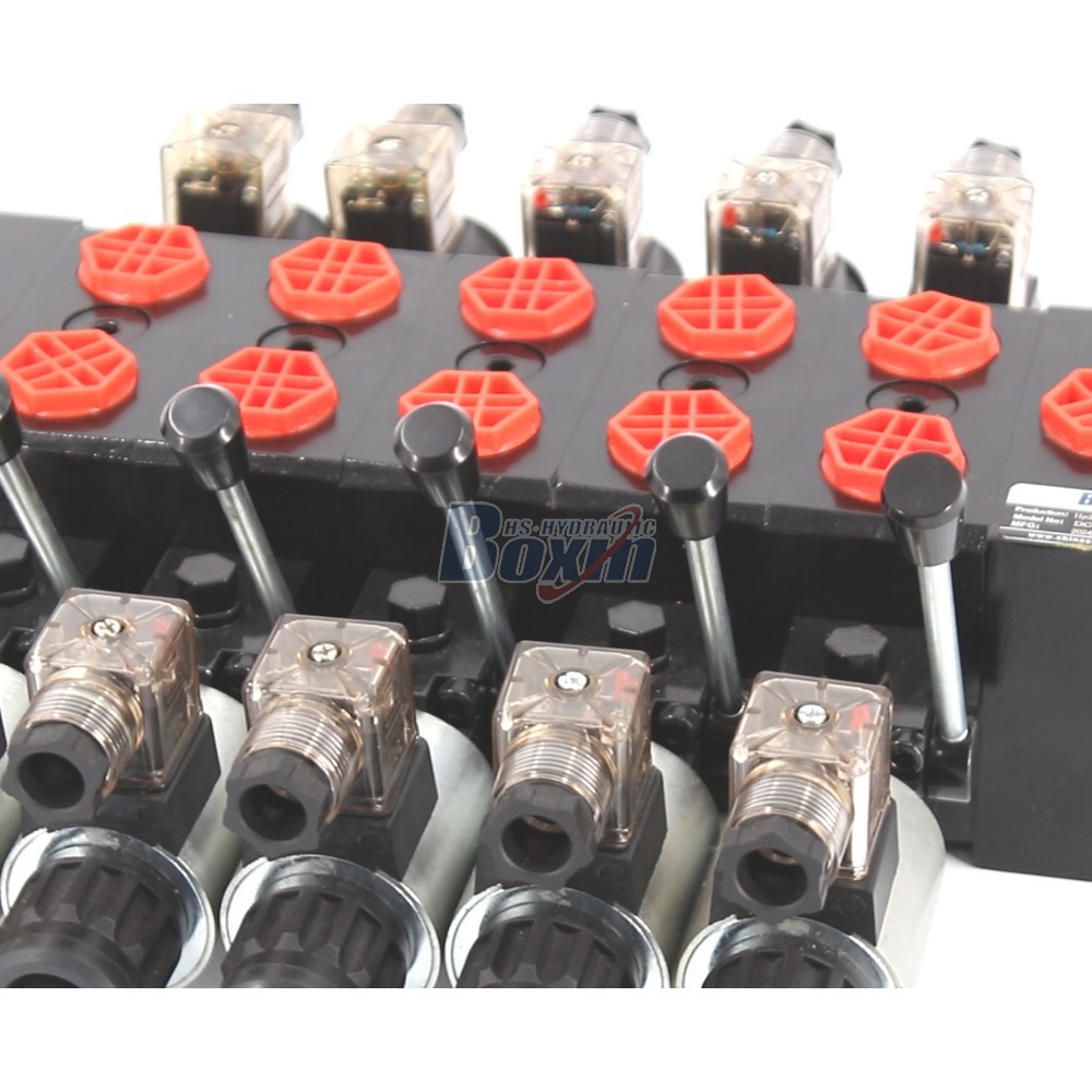 OEM and Custom DCV58 Solenoid and Manual 5 Spool Sectional Valve detail image