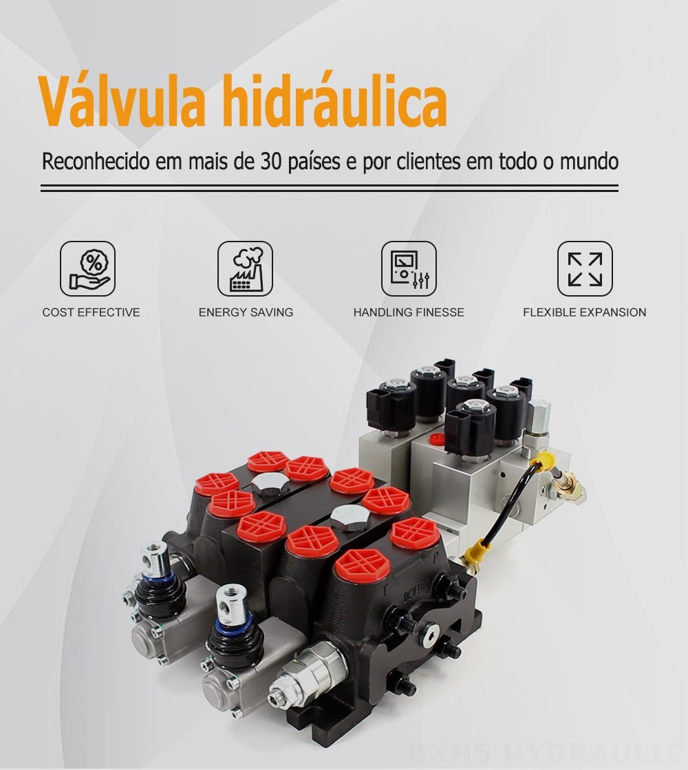 DCV100-OT-J-OT Eletrohidráulico 3 carretéis Válvula direcional seccional