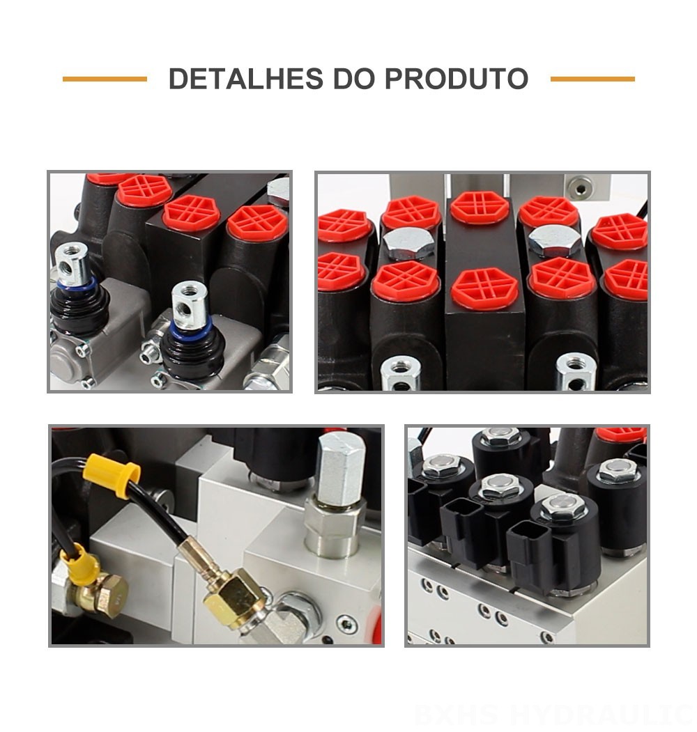 DCV100-OT-J-OT Eletrohidráulico 3 carretéis Válvula direcional seccional