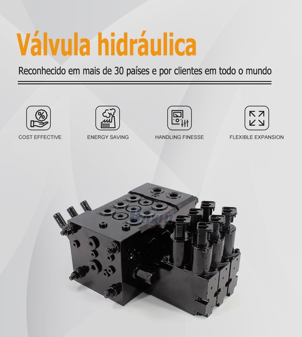 DCV55 Electro-hydraulic 3 Spool Sectional Directional Valve for Mobile Equipment