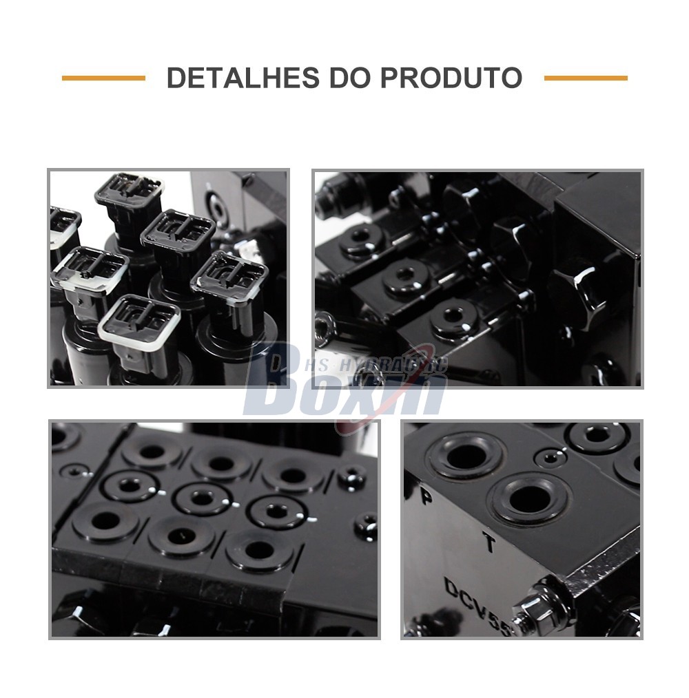 DCV55 Electro-hydraulic 3 Spool Sectional Directional Valve for Mobile Equipment
