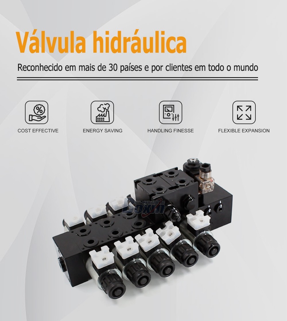 Industrial Grade DCV56-H 5 Spool Solenoid Operated Sectional Control Valve