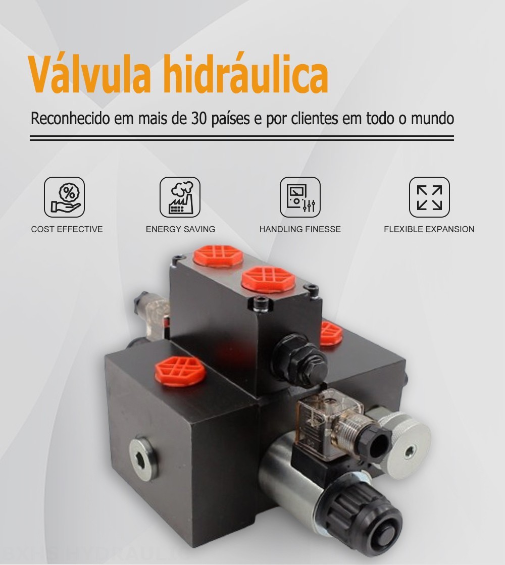 DCV58F Solenoide 1 carretel Válvula direcional seccional