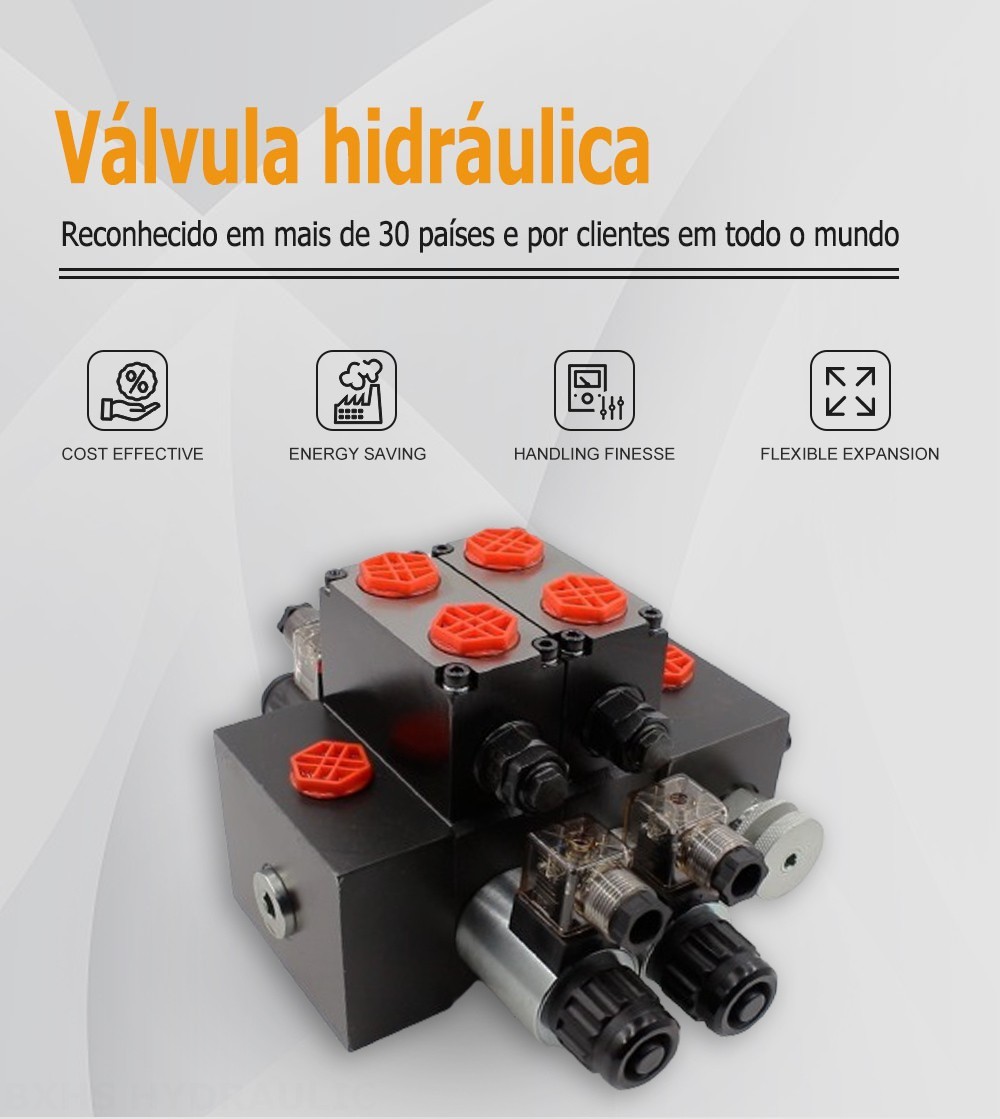 DCV58F Solenoide 2 carretéis Válvula direcional seccional