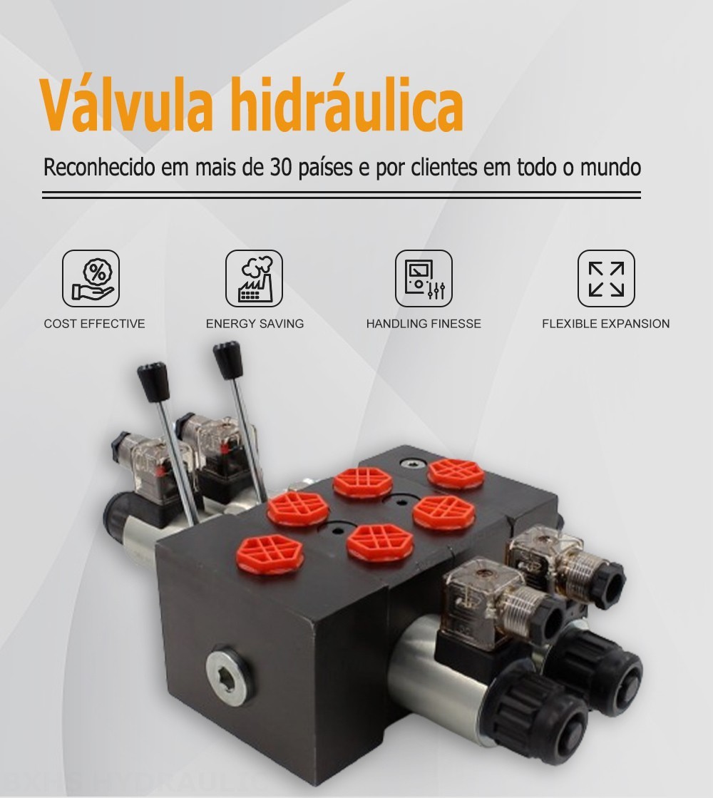 DCV58 Solenoide 2 carretéis Válvula direcional seccional