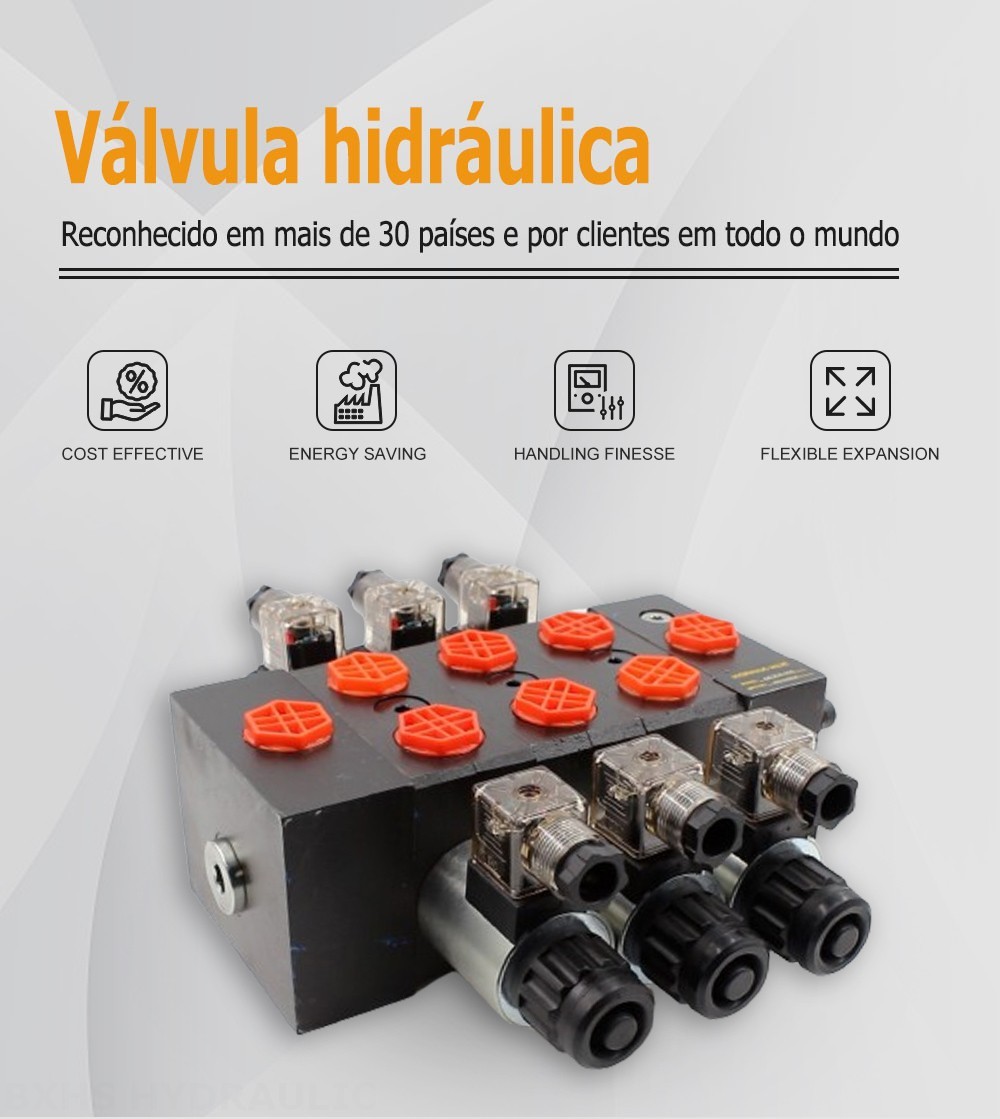 DCV58 Solenoide 3 carretéis Válvula direcional seccional