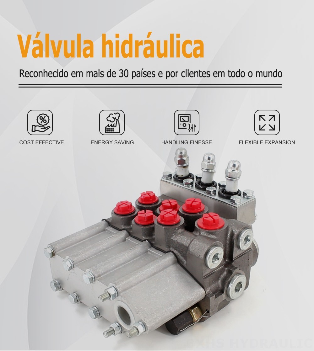 MP80 Manual 3 carretéis Distribuidor hidráulico