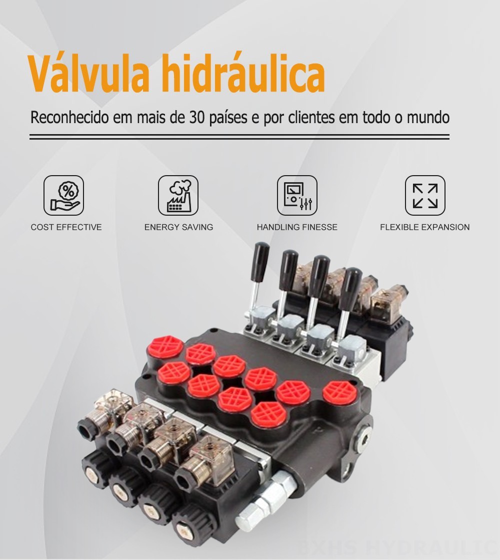 P40-S Solenoide 4 carretéis Válvula Direcional Monobloco