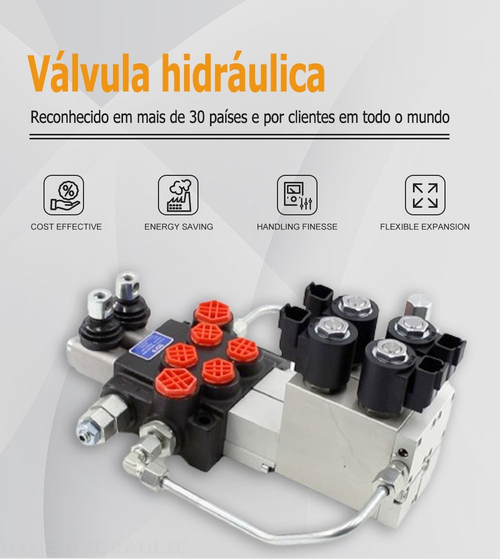 P40 Eletrohidráulico 2 carretéis Válvula direcional monobloco