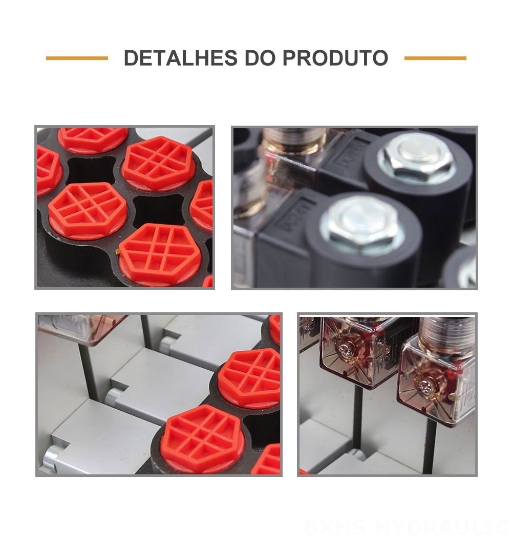 P80 Eletrohidráulico 4 carretéis Válvula Direcional Monobloco