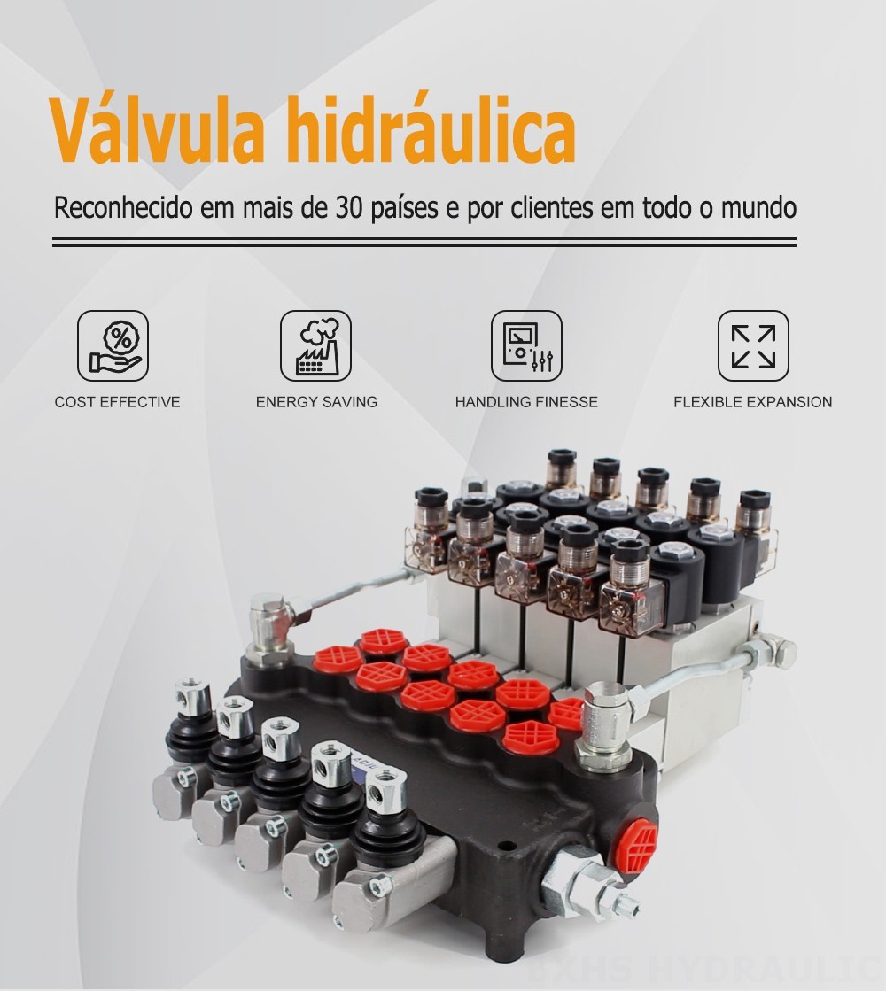 P80 Eletrohidráulico 5 carretéis Válvula Direcional Monobloco