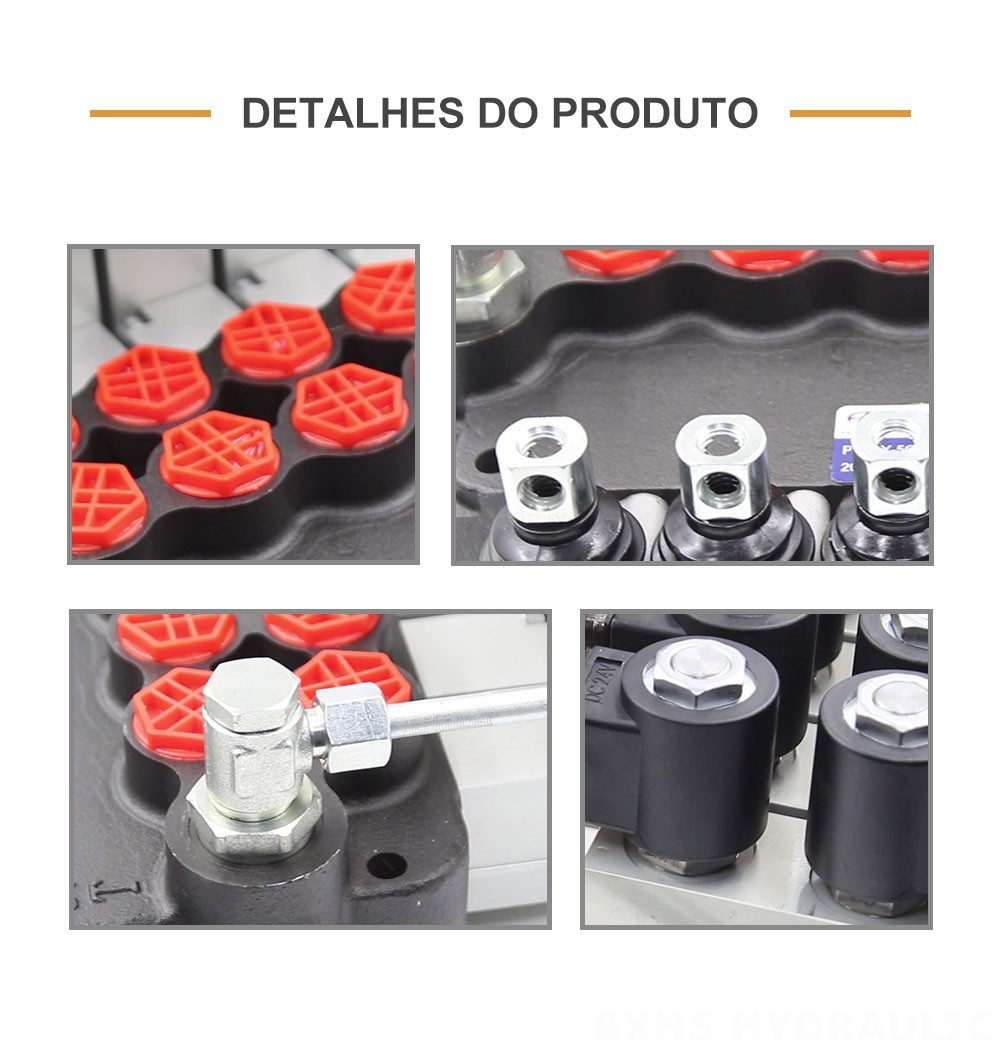 P80 Eletrohidráulico 5 carretéis Válvula Direcional Monobloco