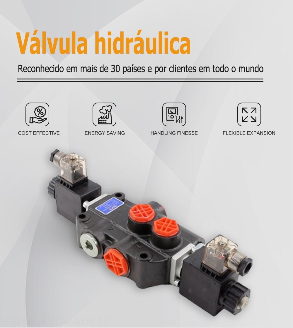 P80 Solenoide 1 carretel Válvula direcional monobloco