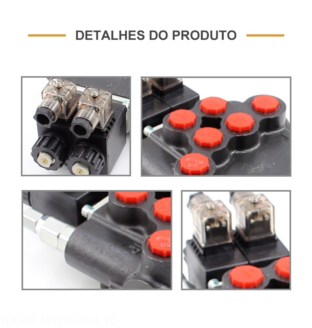 P80 Solenoide 2 carretéis Válvula direcional monobloco