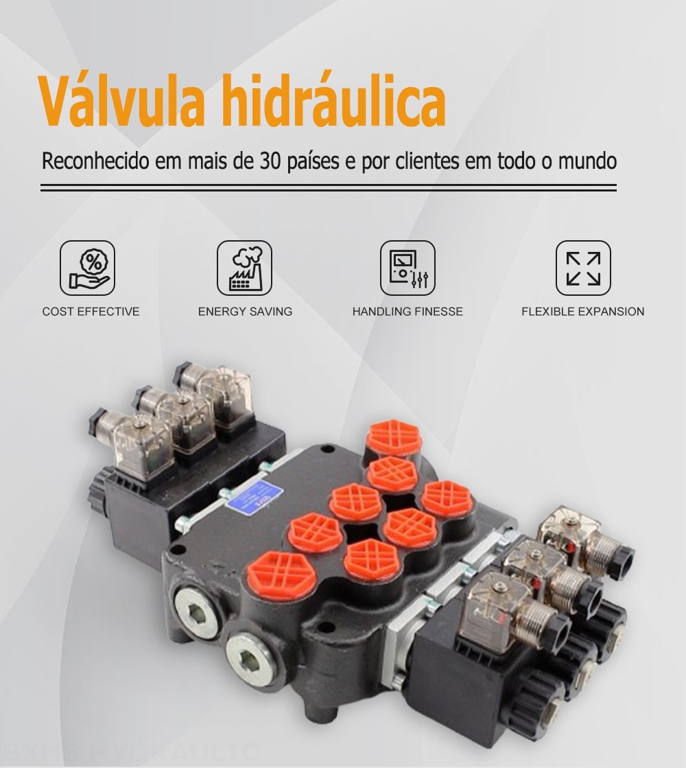 P80 Solenoide 3 carretéis Válvula direcional monobloco