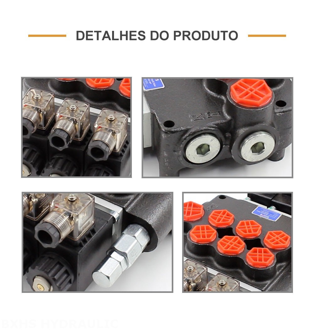 P80 Solenoide 3 carretéis Válvula direcional monobloco