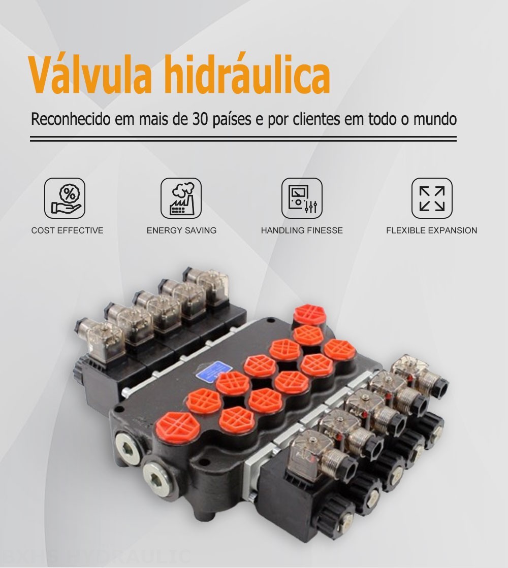 P80 Solenoide 5 carretéis Válvula direcional monobloco