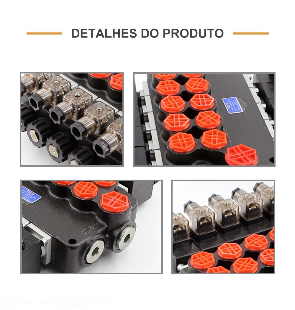 P80 Solenoide 5 carretéis Válvula direcional monobloco