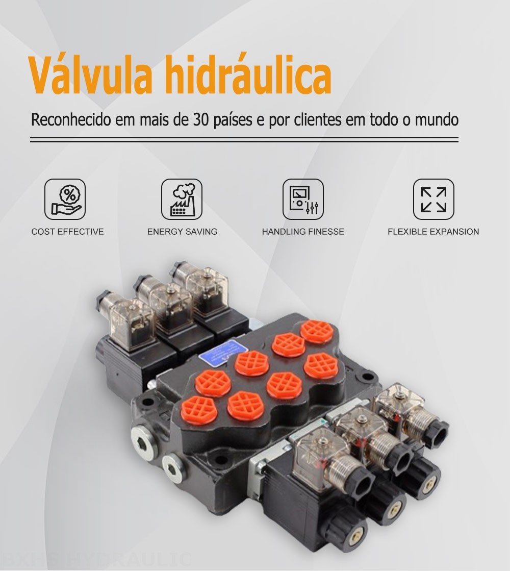 SD5 Solenoide 3 carretéis Válvula direcional monobloco