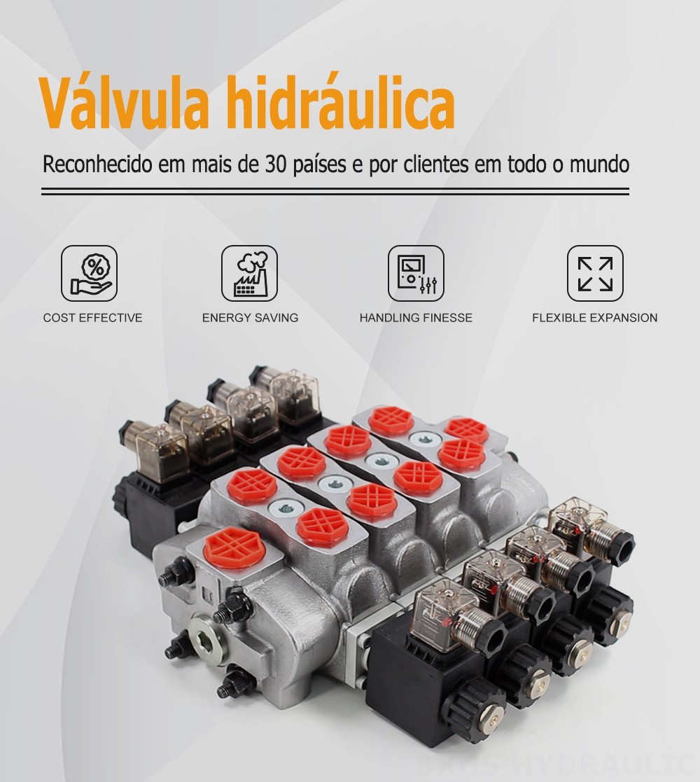 SD8 Solenoide 4 carretéis Válvula direcional seccional