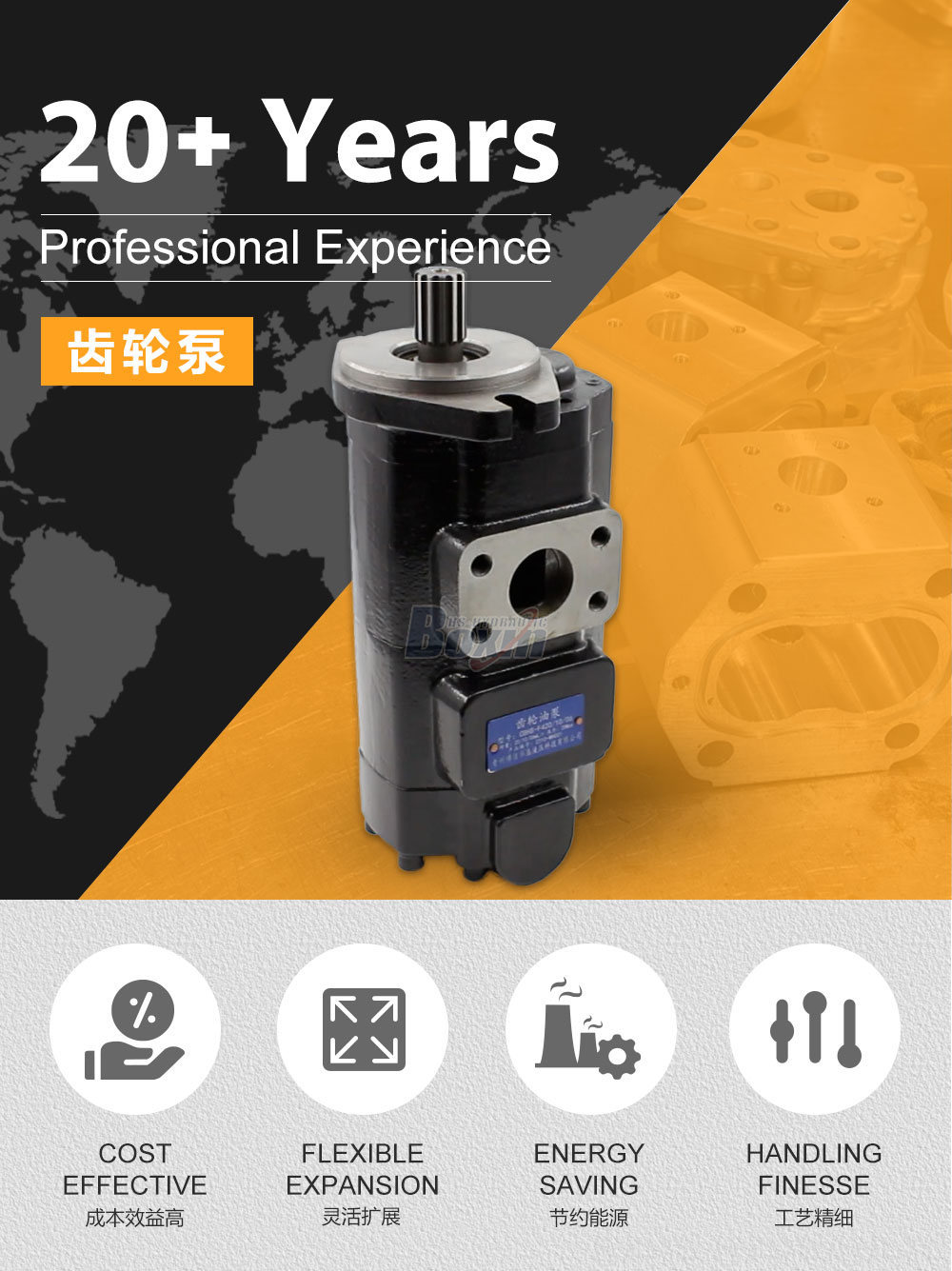 CBHS-F420 20 毫升/转 20 MPa (2900 psi) 液压齿轮泵