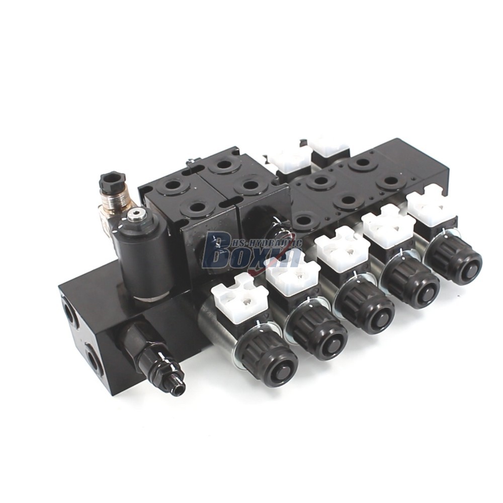 Industrial Grade DCV56-H 5 Spool Solenoid Operated Sectional Control Valve cover photo